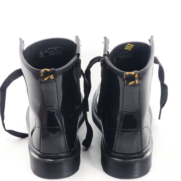 DR. MARTENS Unisex Kids 1460 Rainbow Patent Leather Lace Up Boots Black - Picture 5 of 8
